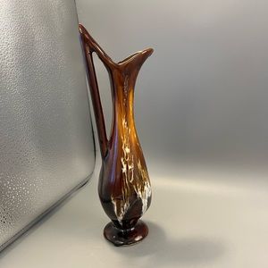 MCM French Vallauris, volcano drip glazed pottery Vase. 10” tall & gorgeous!